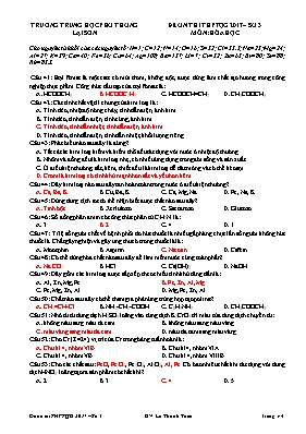 Đề ôn thi THPT Quốc gia số 3 môn Hóa học năm 2017 - Trường THPT Lại Sơn